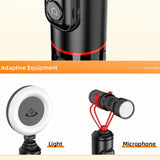 1.83M Selfie Stick Tripod for Vlogging, Aluminum Telescoping Smartphone Holder with Wireless BT Remote Control, Extendable Cellphone Tripod Cold Shoe Accessories, Adjustable Phone Content Creator Tool, Stocking Fillers Gift